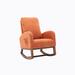 Isabelle & Max™ Carli Solid Wood Rocking Chair Wood/Solid Wood/Fabric in Orange | 39.7 H x 37 W x 27.1 D in | Wayfair