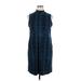 Apt. 9 Casual Dress - Mini High Neck Sleeveless: Blue Dresses - Women's Size X-Large