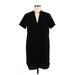 Lush Casual Dress - Shift V-Neck Short sleeves: Black Print Dresses - Women's Size Medium
