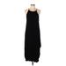 She + Sky Casual Dress - Midi Scoop Neck Sleeveless: Black Print Dresses - Women's Size Large
