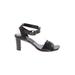 Etienne Aigner Sandals: Black Print Shoes - Women's Size 8 - Open Toe