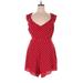 City Chic Romper V-Neck Sleeveless: Red Polka Dots Rompers - Women's Size 22 Plus