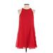 Lulus Casual Dress - Mini High Neck Sleeveless: Red Solid Dresses - Women's Size X-Small