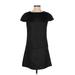 Alice + Olivia Casual Dress - DropWaist High Neck Short sleeves: Black Dresses - Women's Size 4