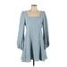 Sachin + Babi X Dillards Casual Dress - Mini Square Long sleeves: Blue Dresses - New - Women's Size 10