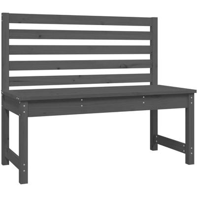 Gartenbank Grau 109 cm Massivholz Kiefer vidaXL Image