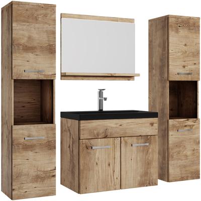 Badezimmer Badmöbel-Set Montreal xl 60cm Schwarze Waschbecken - Image