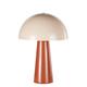 Lampe champignon bordeaux et abat-jour rose