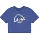 T-Shirt LEVI'S KIDS "MEET AND GREET SCRIPT" Gr. 6 (116), blau (true navy) Mädchen Shirts T-Shirts