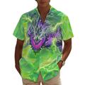 Dragon Guardian x LU Men's Dragon Mythical Creature Dark Style Shirt Short Sleeves