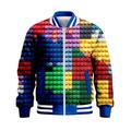 Boys 3D Color Block Multi Color Jacket Long Sleeve Spring Fall Winter Active Streetwear Cool Polyester Kids 3-12 Years V Neck Zip Street Daily Regular Fit