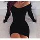 Women's White Dress Sweater Dress Jumper Dress Knee Length Dress Knitwear Elegant Stylish Pure Color Outdoor Winter Dress Date Fall Dress V Neck Long Sleeve Patchwork 2023 Slim Black White Pink S M L