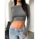 T shirt Tee Crop Women's Black White Brown Solid Color Crop Top Street Daily Fashion Round Neck Skinny S