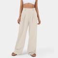 Women's Wide Leg Pants Trousers Linen Cotton Blend Plain Side Pockets Wide Leg Ankle-Length Casual Daily Going out Weekend Army Green Burgundy S M Spring Summer