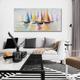 Large Hand Painted Wall Art Sail boat Party Oil Painting Handmade Seascape Texture Painting Art Colorful Boat picture Wall Art Home Decoration Decor Rolled Canvas No Frame Unstretched