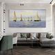 Large Hand Painted Wall Art Sail boat Party Oil Painting Handmade Seascape Texture Painting Art Colorful Boat picture Wall Art Home Decoration Decor Rolled Canvas No Frame Unstretched