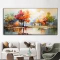 Original Abstract Colorful Tree Wall Art Hand painted Colorful Wall Art Home Wall Decor Beautiful Lake House Art Guest Room Decor Above Bed Landscape Painting Modern Rolled Canvas No Frame