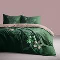 L.T.Home 100% Cotton Sateen Duvet Cover Set Reversible Premium 300 Thread Count Floral Elite Bedding Set