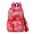 Women's Backpack School Bag Bookbag Commuter Backpack School Daily Floral Print Nylon Lightweight Zipper Pink Dusty Rose Red