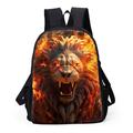 Men's Women's Backpack 3D Print Commuter Backpack School Daily Galaxy Cat Lion Polyester Large Capacity Breathable Lightweight Zipper Print Black Yellow Pink