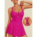 Solid Shirred One Piece Swimsuit