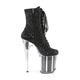 Women's Dance Boots Pole Dancing Shoes Performance Stilettos Ankle Boots Platform Solid Color Slim High Heel Round Toe Zipper Adults' Almond Black Silver