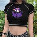 t-shirt femme crop top tee y2k style pattern street style top pour adultes e fille graphique impression t shirt kawaii manches courtes encolure dégagée tee top fille vêtements d'été