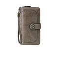 RFID Blocking Long Wallet With Wristlet, Retro Style Faux Leather Wallet With Multi Card Slots amp; Id Window