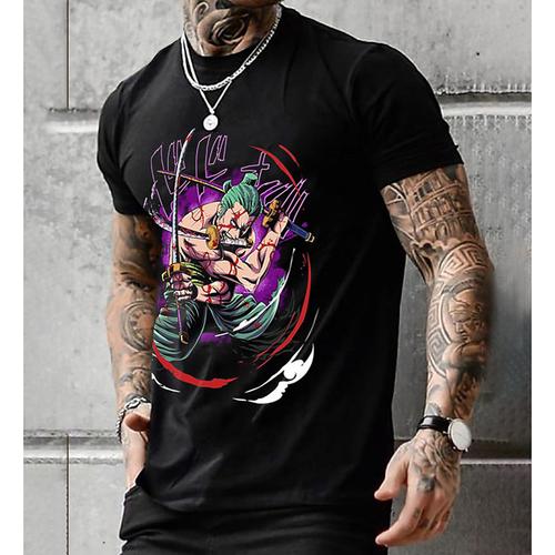 One Piece Roronoa Zoro T-shirt Anime Cartoon Anime 3D Classic Street Style For Couple's Men's Women's Adults' 3D Print