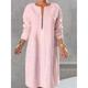 Women's Sweater Dress Jumper Dress Winter Dress Midi Dress Knitwear Fashion Streetwear Color Block Outdoor Street Daily Vacation V Neck Long Sleeve Print Zipper 2023 Loose Fit Black Pink Peach M L XL