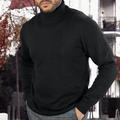 Men's Pullover Sweater Jumper Turtleneck Sweater Knit Sweater Ribbed Knit Regular Knitted Plain Roll Neck Modern Contemporary Work Daily Wear Clothing Apparel Winter Black White S M L