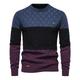 Men's Pullover Sweater Jumper Fall Sweater Jumper Waffle Knit Regular Knitted Color Block Crew Neck Modern Contemporary Work Daily Wear Clothing Apparel Winter Blue Brown S M L