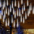 Meteor Shower Lights Outdoor, 20 Inches 8 Tubes 240 LED Snowfall Lights, Waterproof Meteor Christmas Lights Outdoor, Hanging Falling Rain Lights for Tree Bushes Holiday Christmas Decoration
