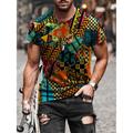 Men's Plus Size Shirt Big and Tall Graphic Round Neck Print Short Sleeve Summer Spring Summer Basic Casual Big and Tall Street Casual Tops