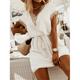 robe blanche Robe casual Robe Trapèze Femme Mini robe Patchwork Plein Air Vacances Rendez-vous Vêtement de rue Trapèze Col V Manche Courte Ample Blanche S M L XL 2XL