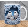 3D Owl Mugs, Funny 3D Animals Mug, Creative Space Design Multi-Purpose Mugs, Animals Lovers Coffee Mug, Cute Mug Ceramic Coffee Mugs, Cool Birthday Christmas Gifts for Women and Men