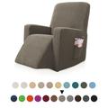 Recliner Chair Stretch Sofa Cover Slipcover Elastic Couch Protector With Pocket For Tv Remote Control Books Plain Solid Color Soft Durable