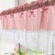 Kitchen Curtains, Valance Curtains, Short Cafe Curtains Farmhouse Tier Curtains Short Window Treatments With Lace 1 Panel Rod Pocket Plaid
