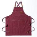 Chef Aprons for Men Women with Large Pockets, Cotton Canvas Cross Back Heavy Duty Adjustable Work Apron