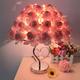 Romantic Rose Flower LED Table Lamp European Style Wedding Party For Girl Bedroom Bedside Night Light Decoration Gift Holiday Lighting