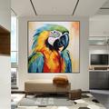 Colorful Macaw Parrot Canvas painting hand painted Tropical Bird oil painting Wall Art Wildlife painting Home Decor Nature Painting Animal Portrait Abstract Artwork Gift Idea forliving room home decor