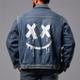 Men's Coat Denim Jacket Graffiti Casual Sports Outdoor Going out Weekend Fall Winter Turndown Long Sleeve Black Blue M L XL Denim Jacket