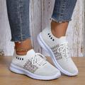 Women's Sneakers White Shoes Flyknit Shoes Slip-on Sneakers White Shoes Outdoor Daily Solid Color Color Block Summer Flat Heel Round Toe Casual Comfort Preppy Running Tennis Shoes Elastic Fabric