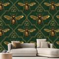 Luxury Bees Wallpaper Roll Mural Wall Covering Sticker Peel and Stick Removable PVC/Vinyl Material Self Adhesive/Adhesive Required Wall Decor for Living Room Kitchen Bathroom