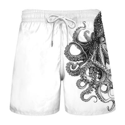 Men's Animal Octopus Swimming Trunks Board Shorts Swim Shorts Mid Waist Vacation Hawaiian Holiday Vacation Holiday Beach Drawstring with Mesh lining Elastic Waist Designer Clothing Apparel