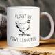 Crazy Chicken Lady Mug - Fluent in Fowl Language: Ceramic Coffee Cup with Double-sided Design, Ideal for Hot or Cold Drinks, Funny Chicken Lover Gifts for Chicken Dad, Chicken Mom, Farmer - White Tea Cup