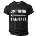 Don't Worry I'll Fix It Street Style Men's 3D Print T shirt Tee Sports Outdoor Holiday Going out T shirt Black Navy Blue Brown Short Sleeve Crew Neck Shirt Spring Summer Clothing Apparel S M L