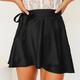 Women's Skirt A Line Mini High Waist Skirts Bow Solid Colored Daily Holiday Summer Satin Polyester Fashion Casual Wine Black-White Black Pink