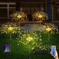 Solar Garden Lights Outdoor Firework Lights 5 Pack 120 LED Solar Lights Decorative Stake with Remote 8 Modes DIY Landscape Light Waterproof Lamps for Walkway Pathway Backyard Lawn