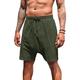 Men's Linen Shorts Summer Shorts Beach Shorts Pocket Drawstring Elastic Waist Plain Comfort Breathable Short Holiday Vacation Beach Hawaiian Boho Black Army Green